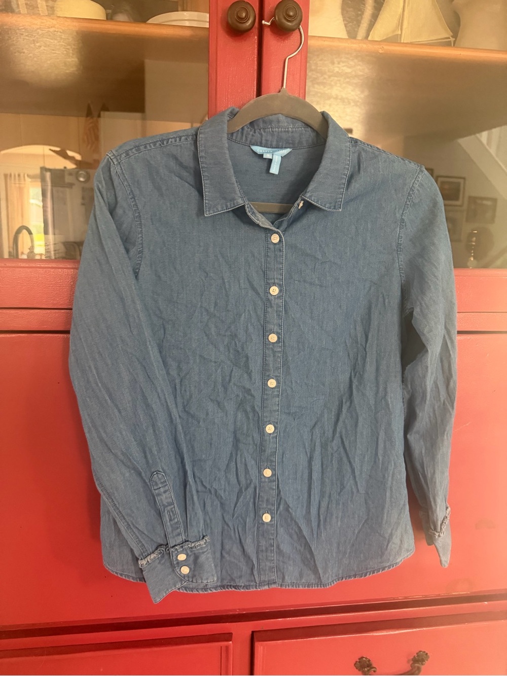 Draper James Denim-Style Button-Down Shirt in Blue